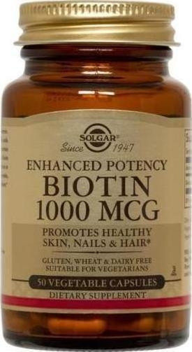 Solgar Enchanced Potency Biotin 1000mcg 50vcaps Solgar Enchanced Potency Biotin 1000mcg 50vcaps