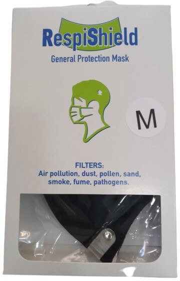 RespiShield General Protection Mask Medium Black 1τμχ