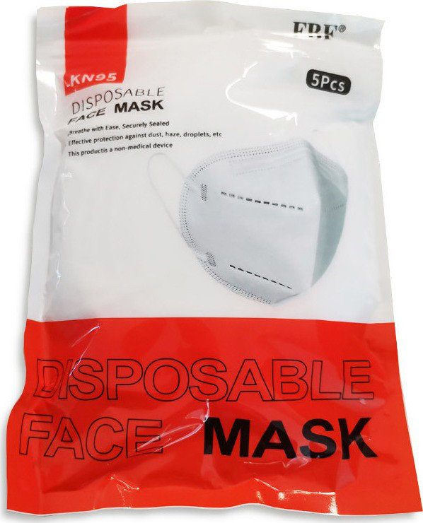 Disposable Face Protection Mask KN95 FFP2 White 5τμχ
