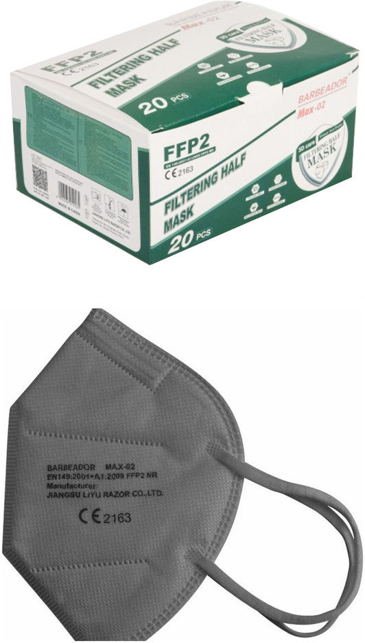 Barbeador Max-02 Filtering Half Mask KN95 Grey 20τμχ