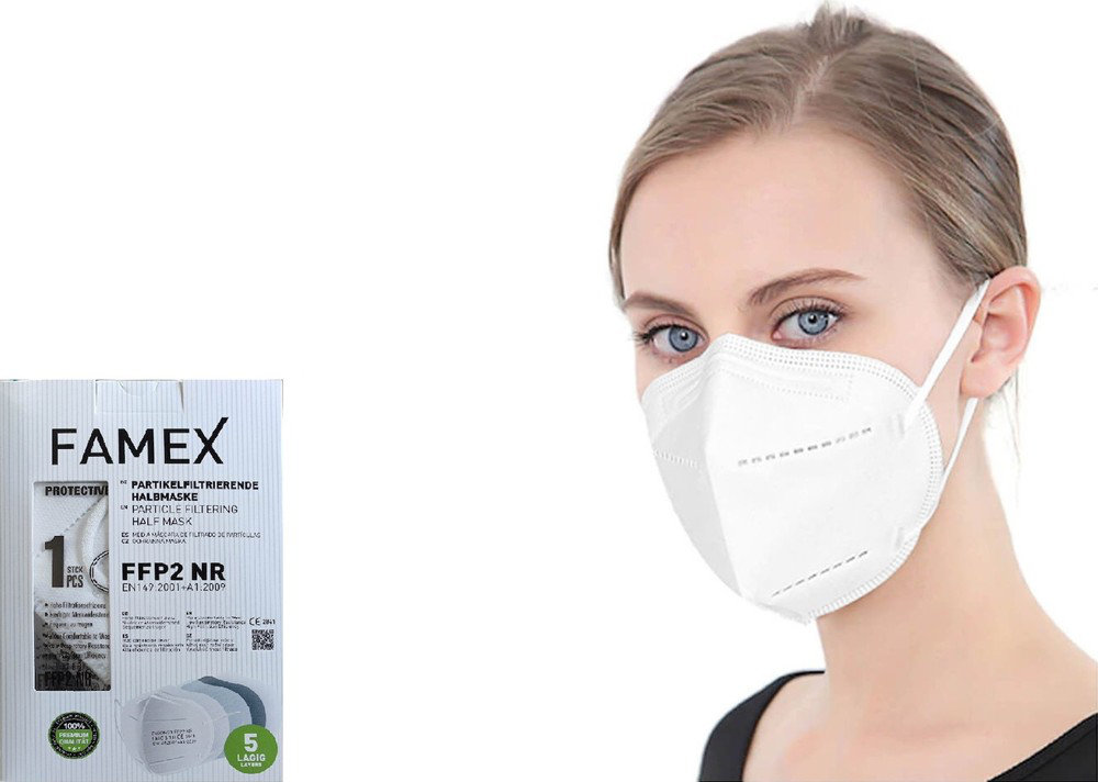 Famex FFP2 NR Particle Filtering Half Mask White 10τμχ