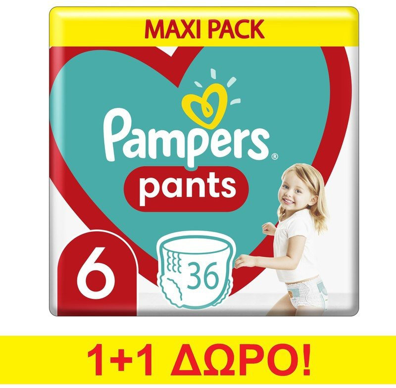 Pampers 1+1 Pants Maxi Pack No6 15+kg 2x36τμχ