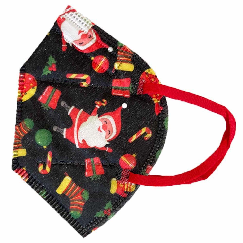 Welooo Kids Mask KN95-FFP2 SantaClaus & Ornaments Black 1τμχ