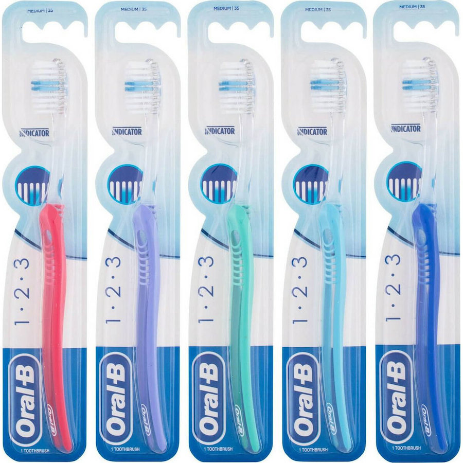 Oral-B Indicator 1-2-3 Οδοντόβουρτσα Μέτρια 40mm 1τμχ