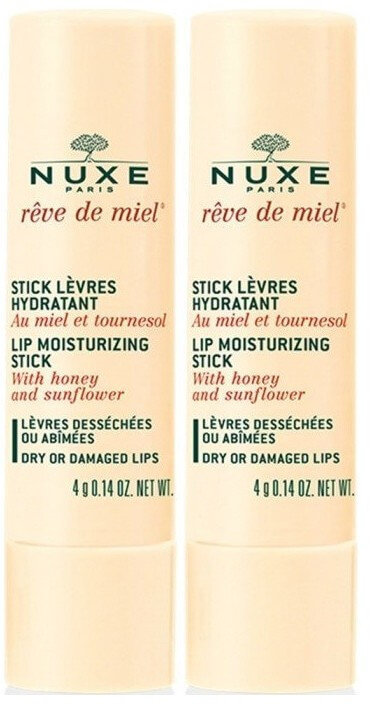 Nuxe 1+1 Reve de Miel Lip Moisturising Stick 2x4gr