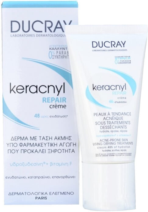 Ducray Keracnyl Repair Cream 48h For Acne Skin 50ml