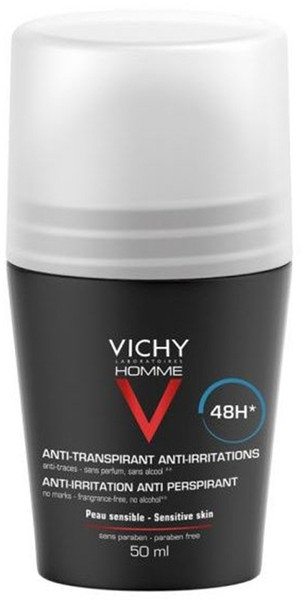 Vichy Homme 48h Deodorant Roll-on for Sensitive Skin 50ml
