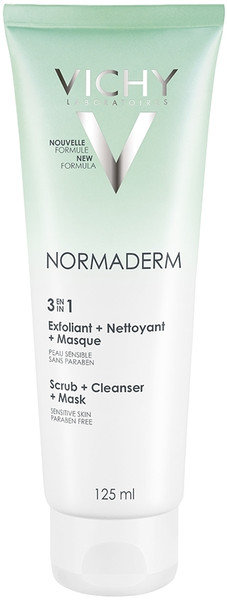 Vichy Normaderm 3 in 1 Scrub Cleanser Mask Oily Skin 125ml
