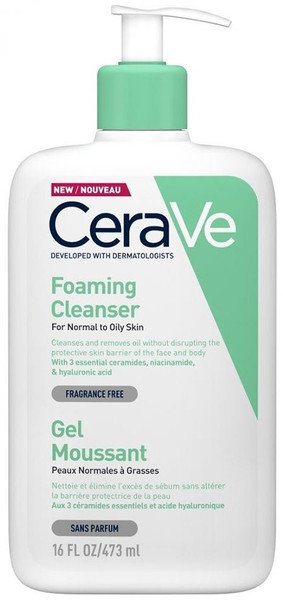 CeraVe Foaming Cleanser Gel Normal To Oily Cleanser 473ml