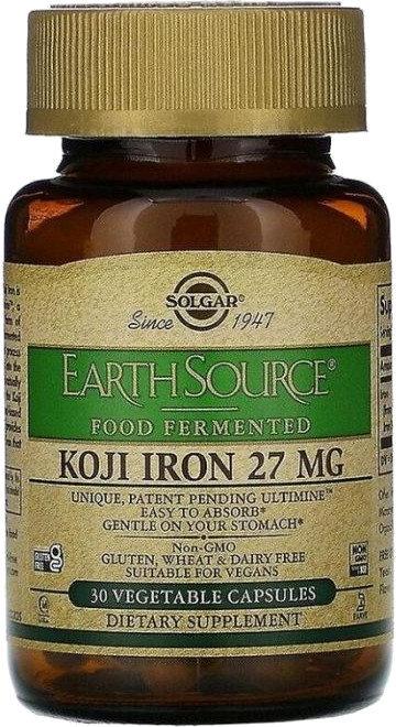 Solgar Earth Source Koji Iron 27mg 30vcaps