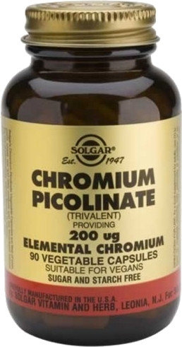 Solgar Chromium Picolinate 200μg 90vcaps Solgar Chromium Picolinate 200μg 90vcaps