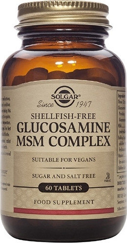 Solgar Glucosamine MSM Complex Shellfish Free 60tabs