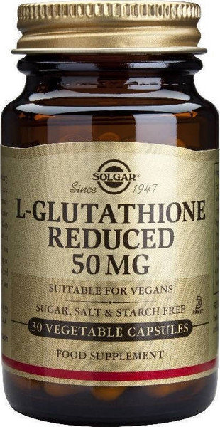Solgar L-Glutathione Reduced 50mg 30vcaps Solgar L-Glutathione Reduced 50mg 30vcaps