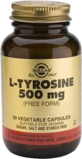 Solgar L-Tyrosine 500mg 50vcaps Solgar L-Tyrosine 500mg 50vcaps