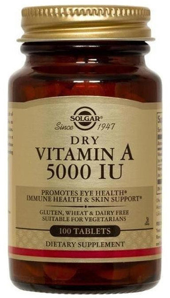 Solgar Dry Vitamin A 5000IU 100tabs Solgar Dry Vitamin A 5000IU 100tabs