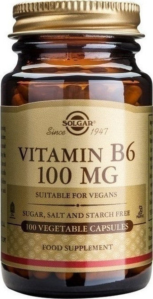 Solgar Vitamin B6 100mg 100vcaps Solgar Vitamin B6 100mg 100vcaps
