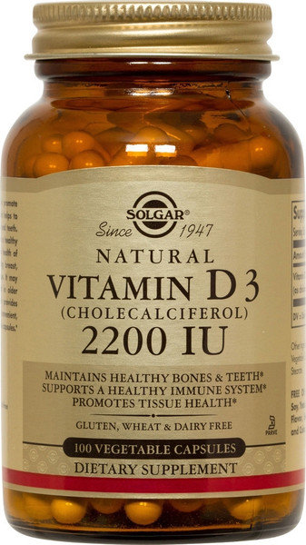 Solgar Vitamin D3 Cholecalciferol 2200IU 55μg 100vcaps Solgar Vitamin D3 Cholecalciferol 2200IU 55μg 100vcaps