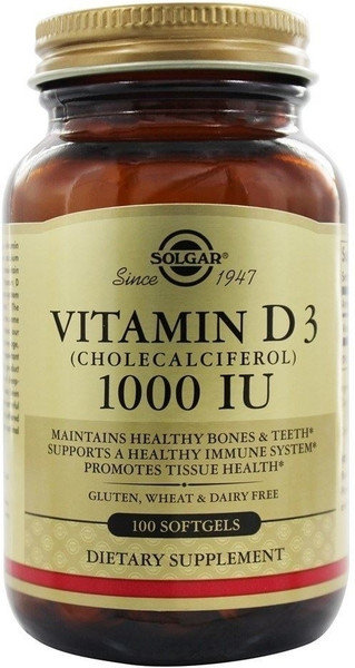 Solgar Vitamin D3 1000IU 25μg 100softgels Solgar Vitamin D3 1000IU 25μg 100softgels