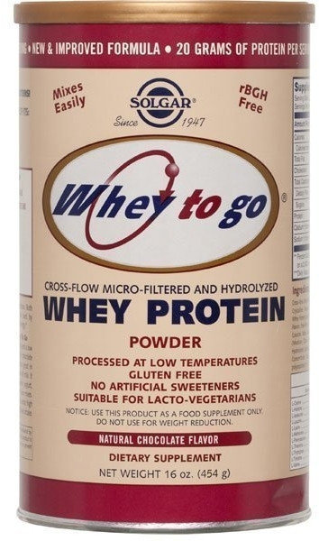 Solgar Whey to Go Protein Powder Chocolate 454gr