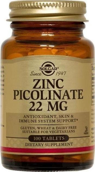 Solgar Zinc Picolinate 22mg 100tabs Solgar Zinc Picolinate 22mg 100tabs