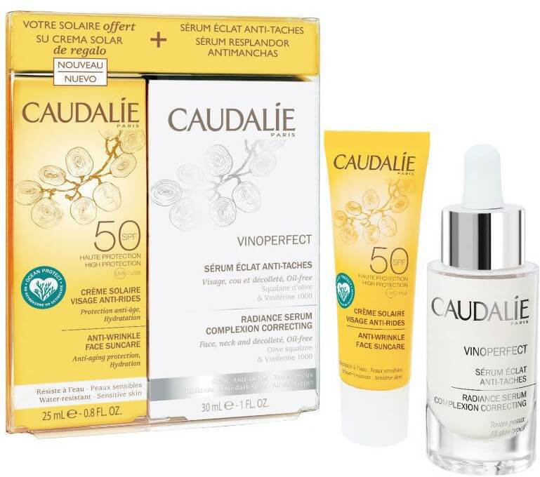 Caudalie Vinoperfect Set Suncare Face Cream & Radiance Serum