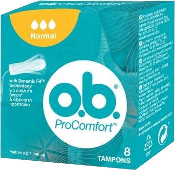 OB ProComfort Normal Tampons Ταμπόν για Μέτρια Ροή 8τμχ OB ProComfort Normal Tampons Ταμπόν για Μέτρια Ροή 8τμχ