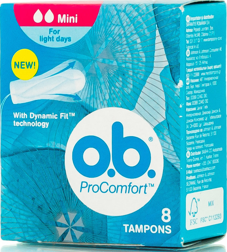 O.B. ProComfort Mini Tampon 8τμχ O.B. ProComfort Mini Tampon 8τμχ