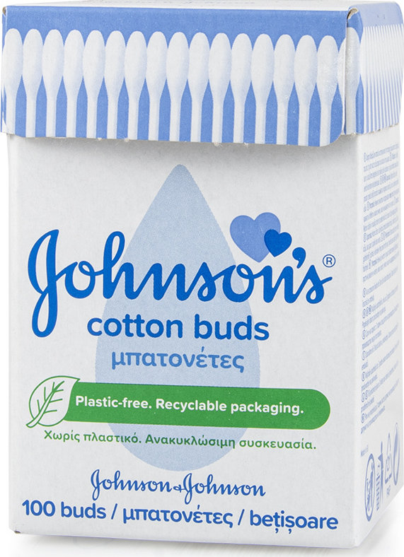 Johnson & Johnson Μπατονέτες Ανακυκλώσιμη Συσκευασία 100τμχ