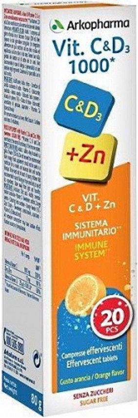 Arkopharma Vitamin C & D3 1000iu +Zn 20eff.tabs