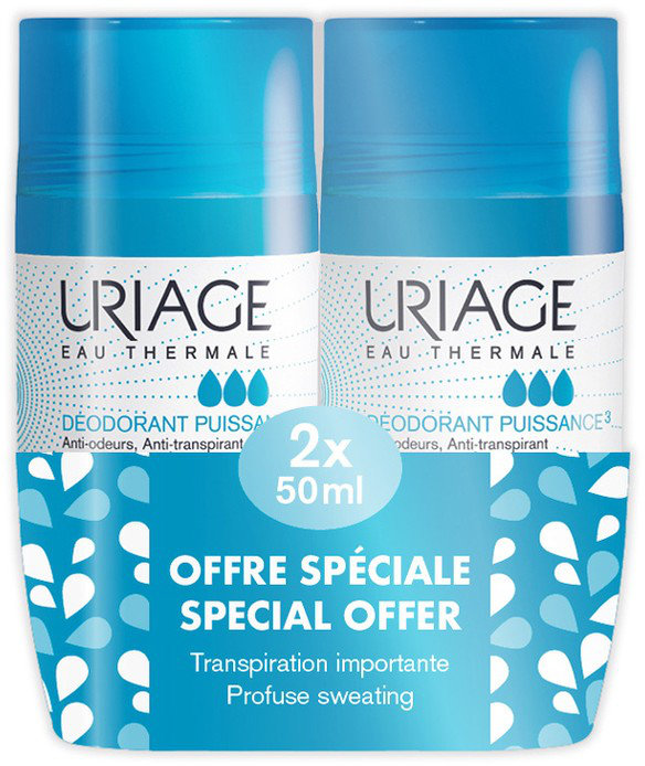 Uriage 1+1 Deodorant Roll-On Power 3 2x50ml