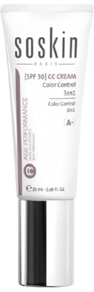 Soskin CC Cream Color Control 3in1 SPF30 01 Beige Skin 20ml