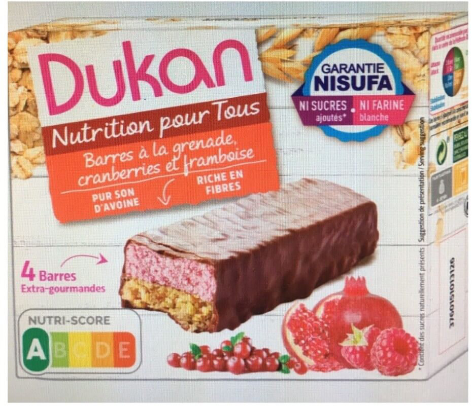 Dukan Barres a la Grenade Cranberries et Framboise 4x30gr