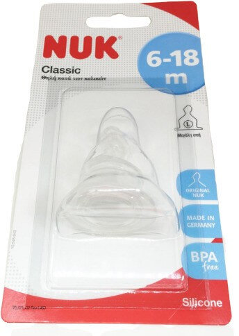 Nuk Classic Teat Silicone Large 6-18m 1τμχ