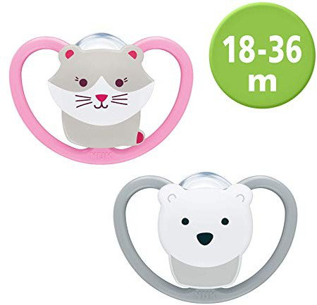 Nuk Space Cat-Polar Bear Πιπίλες Σιλικόνης 18-36m 2τμχ