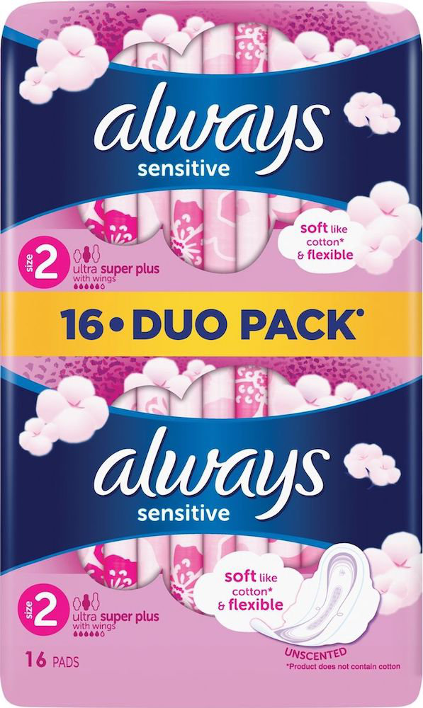 Always Ultra Super Long Plus Duo Sensitive Size2 16τμχ