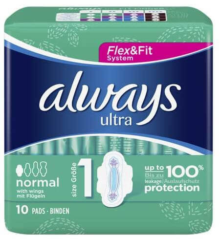 Always Ultra Normal Sanitary Napkin with Wings 10τμχ