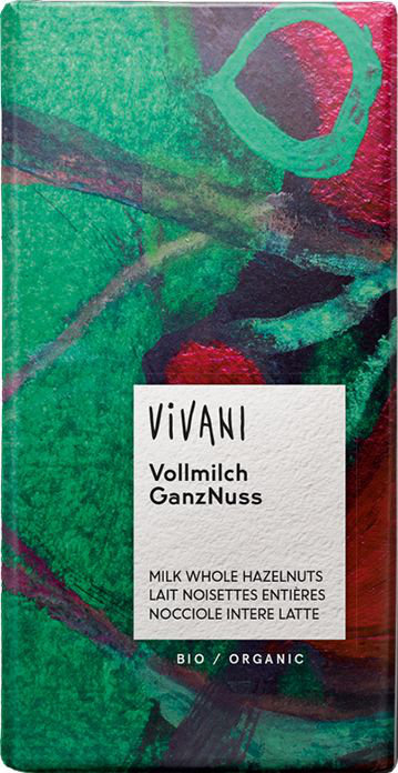 Vivani Organic Milk Chocolate with Whole Hazelnuts 100gr