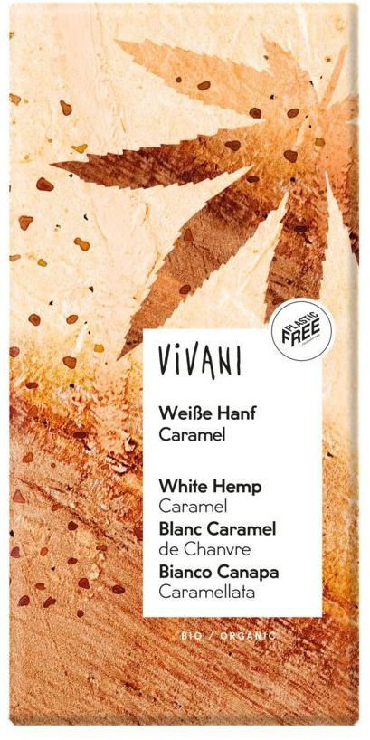 Vivani Chocolate White with Hemp Caramel and Sea Salt 80gr