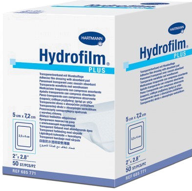 Hartmann Hydrofilm Plus Αυτοκόλλητη Γάζα 5cm x 7,2cm 50τμχ