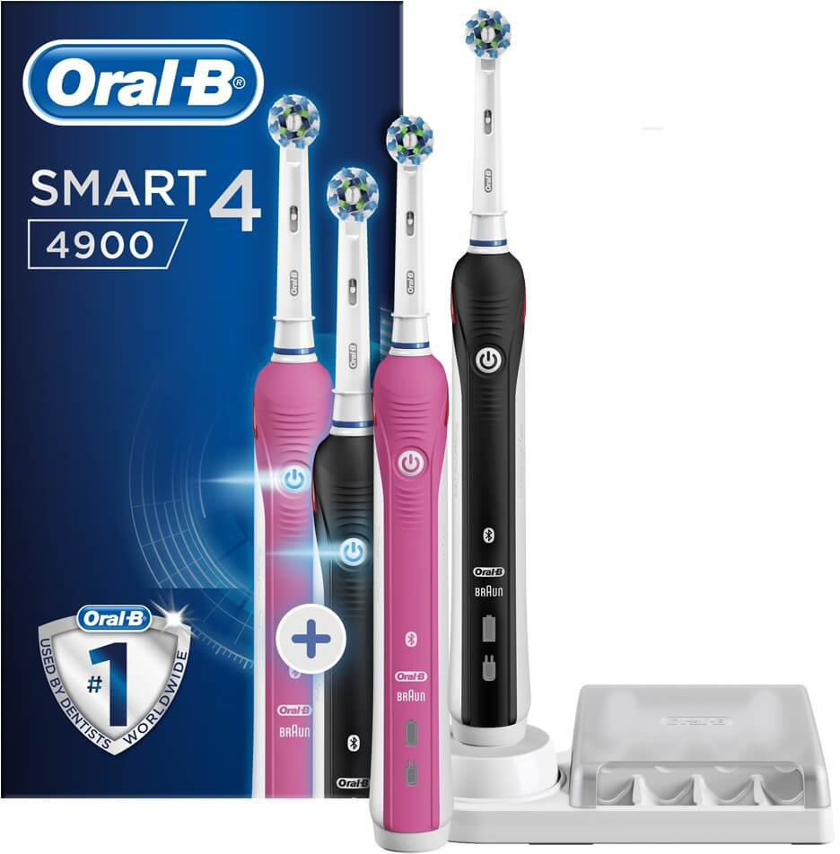 Oral-B Smart 4 4900 Cross Action Black & Pink Toothbrushes