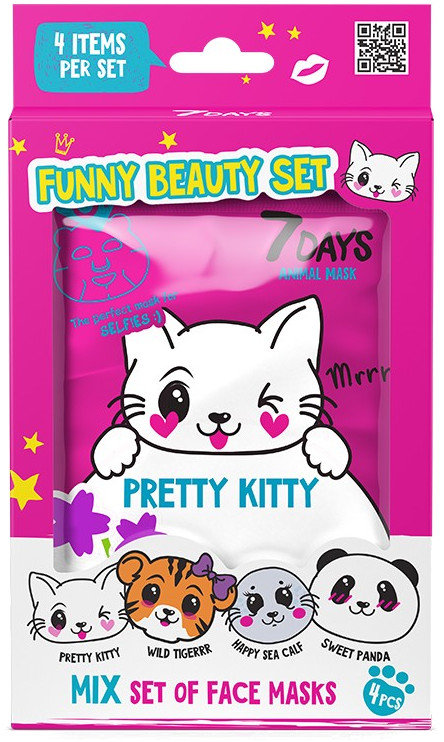 7DAYS Funny Beauty Mix Set of Face Masks 4x28gr