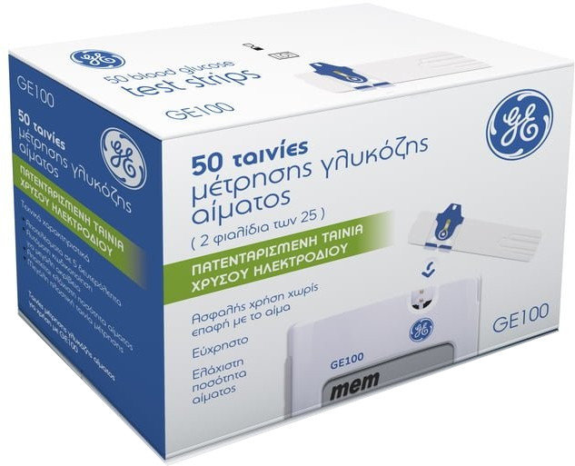 General Electric GE100 Blood Glucose Test Strips 50τμχ