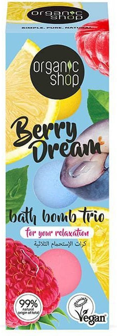 Natura SIberica Organic Shop Set Bath Bomb Berry Dream 3x85g