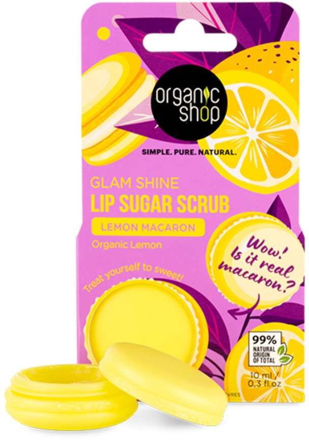 Organic Shop Lip Sugar Scrub Lemon Macaron 10ml