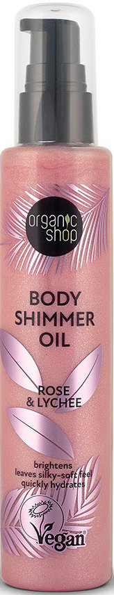 Organic Shop Body Shimmer Oil Rose & Lychee 100ml