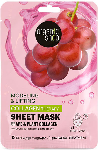 O.S Collagen Therapy Sheet Mask Grape & Plant Collagen 1τμχ