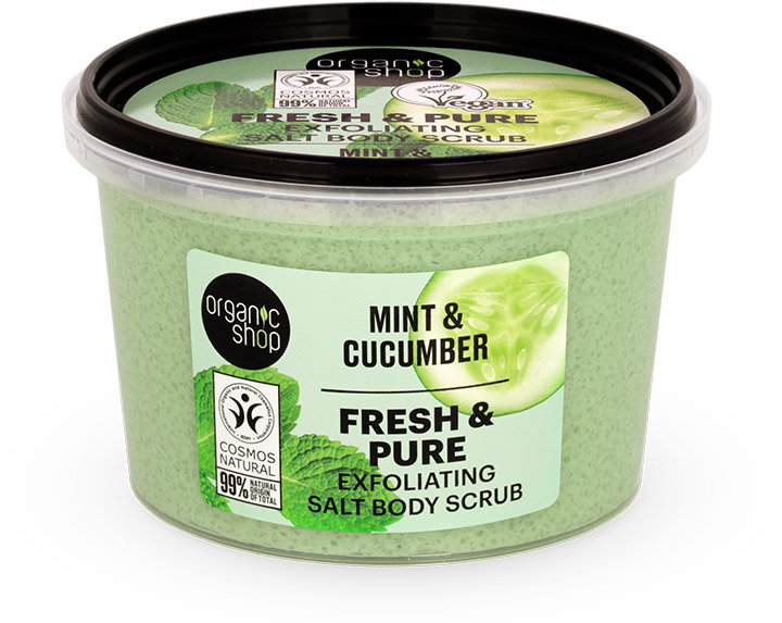 OS Fresh & Pure exfoliating salt body scrub Mint & Cucumber