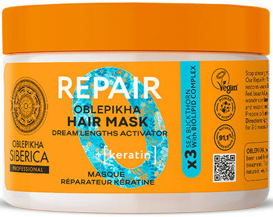 Oblepikha Repair Keratin Hair Mask For Dry/Damaged Hair300ml