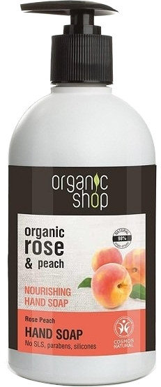 Organic Shop Rose Peach Hand Soap 500ml