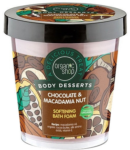 Organic Shop Chocolate Macadamia Softening Bath Foam 450ml